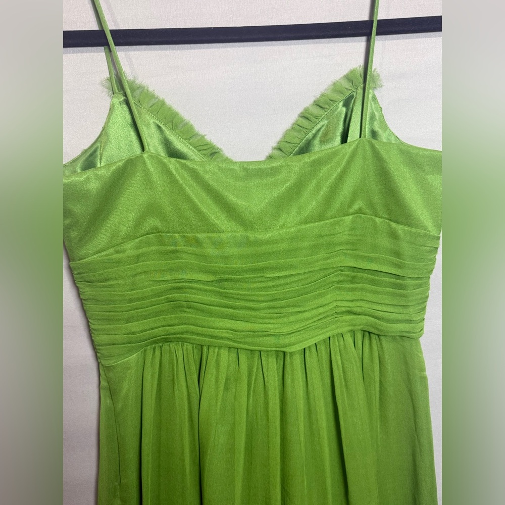 Laundry‎ By Shelli Segal Silk Green Dress Y2K, Size 8 - Picture 8 of 9